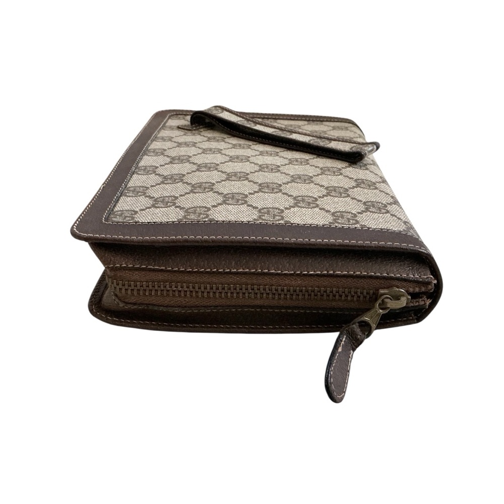 Authentic Vintage Gucci Beige and Brown GG Canvas Wristlet Pouch - Picture 8 of 13